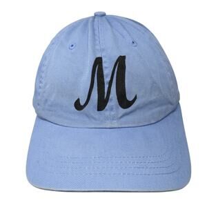 Letter M Slideback Hat Blue One Size Embroidered 6 Panel Alternative